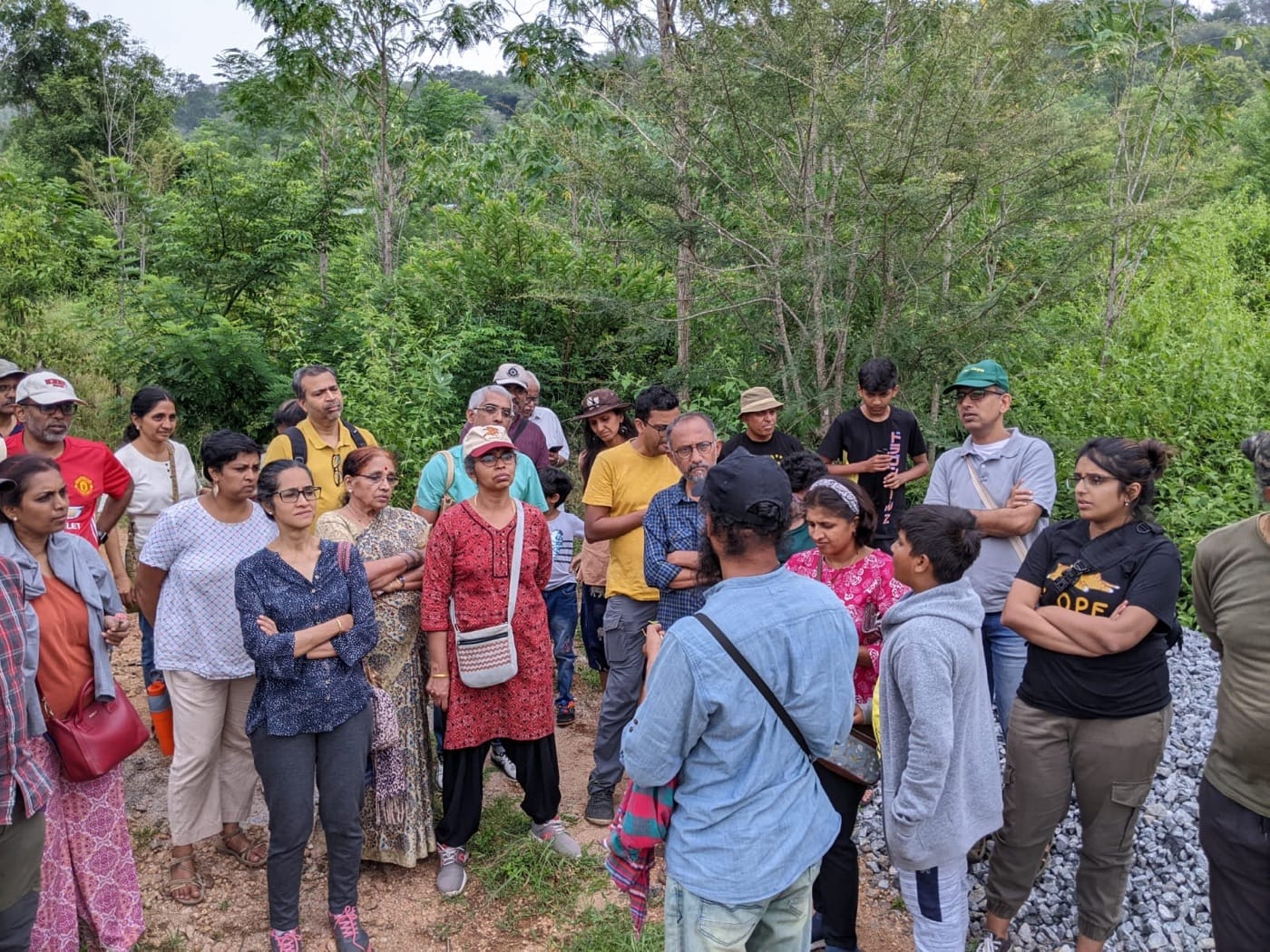 Suresh led a food-foraging exercise for the community.