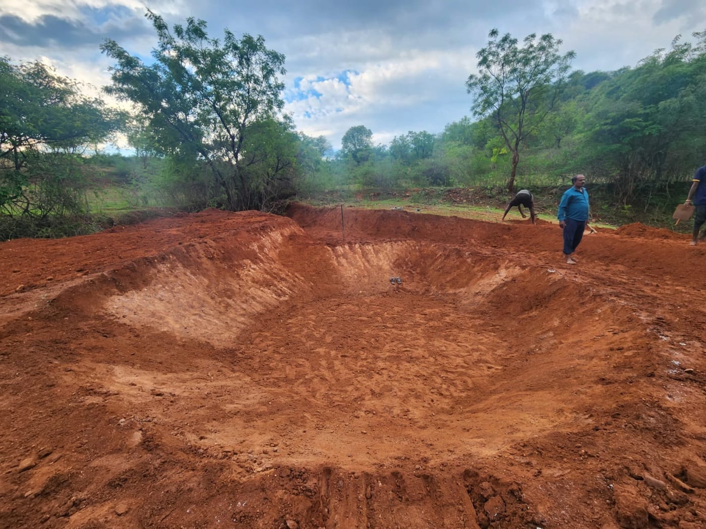 Earthworks for water harvesting began.