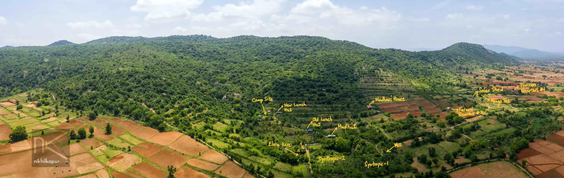 Panoramic view of the Tamarind Valley Collective's hills
