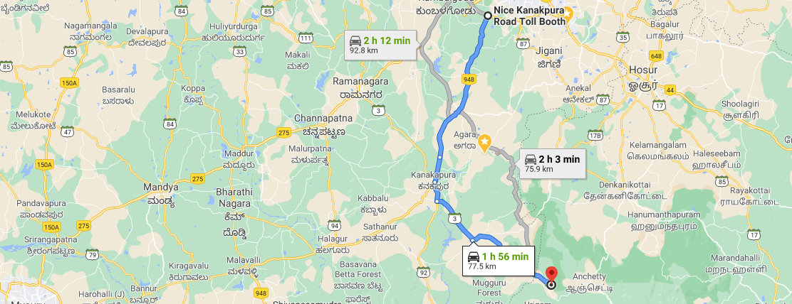 Map directions to TVC